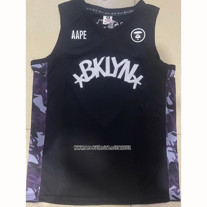 Camiseta Brooklyn Nets x AAPE Negro